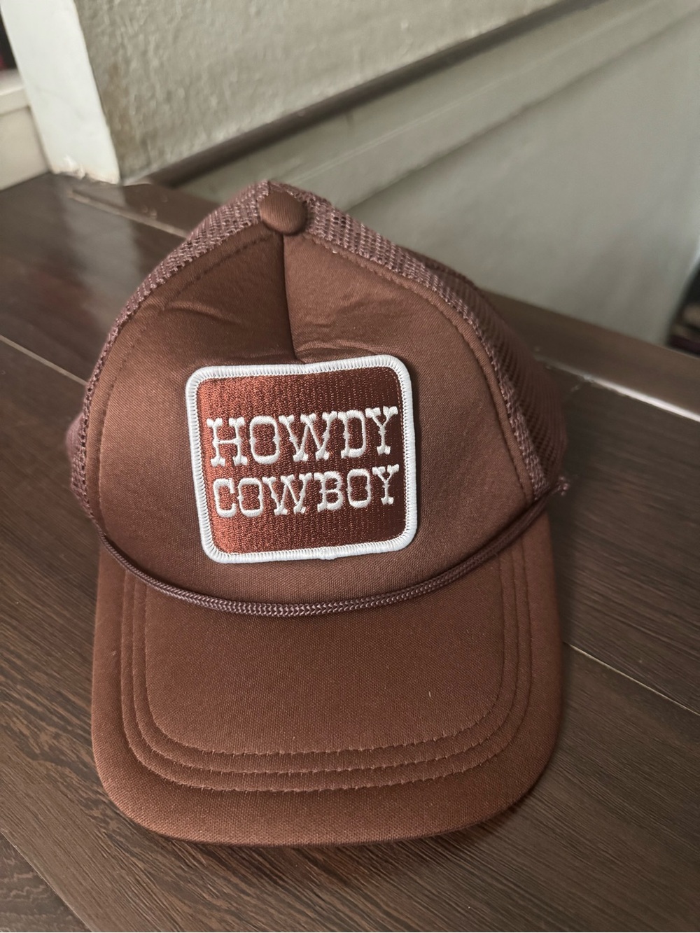 Howdy Cowboy Brown Trucker Hat
